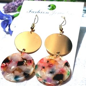 Fashion Bohemian Round Drop Metal acrylic Earrings